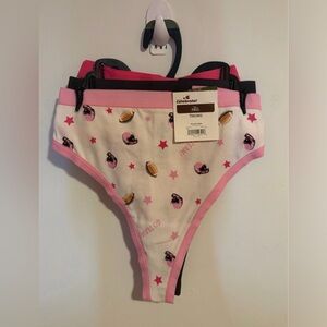 NWT Fall & Football 3-Pack Thong Panties